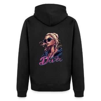Shine radiantly exclusive diva - Unisex Premium Organic Zip Hoodie - black - Back - Nico (187cm)