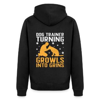 Dresseur de chiens Formation de chiens Chiens Soins pour animaux de compagnie Pr - Veste à capuche bio Premium Unisexe - noir - Dos - Nico (187cm)