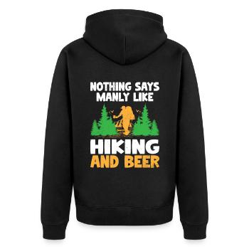 Hiking Hiker Nature Trekking Outdoor Mountaineerin - Unisex Premium Organic Zip Hoodie - black - Back - Nico (187cm)