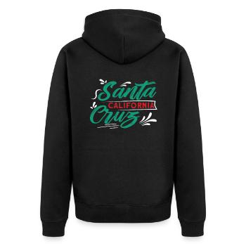 70 ' s 80 ' s dans la ville californienne de Santa Cruz - Veste à capuche bio Premium Unisexe - noir - Dos - Nico (187cm)