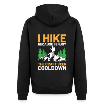 Hiking Hiker Nature Trekking Outdoor Mountaineerin - Unisex Premium Organic Zip Hoodie - black - Back - Nico (187cm)