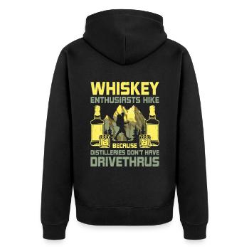 Hiking Hiker Nature Trekking Outdoor Mountaineerin - Unisex Premium Organic Zip Hoodie - black - Back - Nico (187cm)