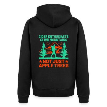 Wanderer, Wandern, Trekking, Outdoor, Natur, Alkohol, Getränk - Unisex Premium Bio Zip Hoodie - Schwarz - Hinten - Nico (187cm)