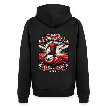 Legendärer 1974er Jahrgang Fussball Geschenk - Unisex Premium Bio Zip Hoodie - Schwarz - Hinten - Nico (187cm)