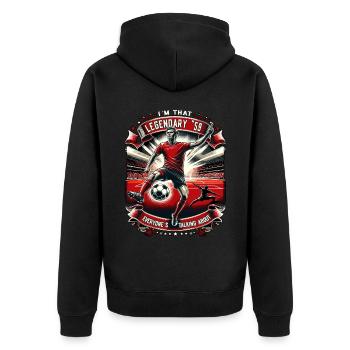 Légendaire 1959 Vintage Football cadeau - Veste à capuche bio Premium Unisexe - noir - Dos - Nico (187cm)