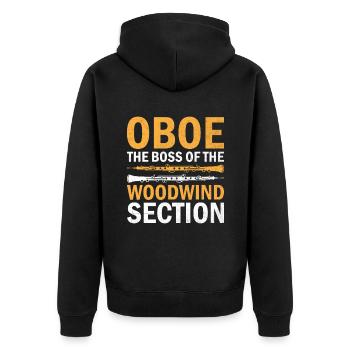 Oboe Player Oboe Basoonist Marching Band Instrumen - Unisex Premium Organic Zip Hoodie - black - Back - Nico (187cm)