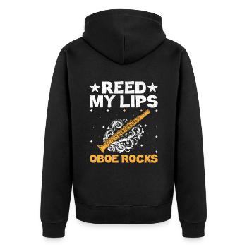 Oboe Player Oboe Basoonist Marching Band Instrumen - Unisex Premium Organic Zip Hoodie - black - Back - Nico (187cm)