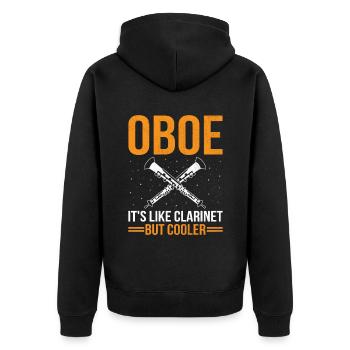 Oboe Player Oboe Basoonist Marching Band Instrumen - Unisex Premium Organic Zip Hoodie - black - Back - Nico (187cm)