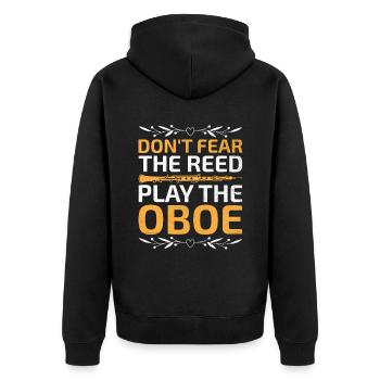 Oboe Player Oboe Basoonist Marching Band Instrumen - Unisex Premium Organic Zip Hoodie - black - Back - Nico (187cm)