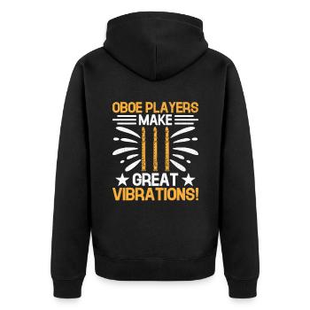 Oboe Player Oboe Basoonist Marching Band Instrumen - Unisex Premium Organic Zip Hoodie - black - Back - Nico (187cm)