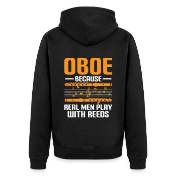 Oboe Player Oboe Basoonist Marching Band Instrumen - Unisex Premium Organic Zip Hoodie - black - Back - Nico (187cm)