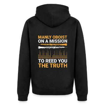 Oboist Oboe Basoonist Marching Band Instrumen - Unisex Premium Bio Zip Hoodie - Schwarz - Hinten - Nico (187cm)