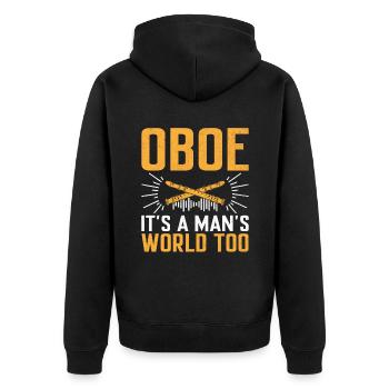 Oboe Player Oboe Basoonist Marching Band Instrumen - Unisex Premium Organic Zip Hoodie - black - Back - Nico (187cm)