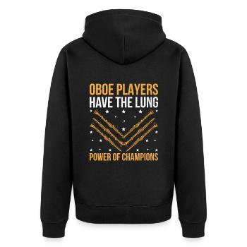 Oboe Player Oboe Basoonist Marching Band Instrumen - Unisex Premium Organic Zip Hoodie - black - Back - Nico (187cm)