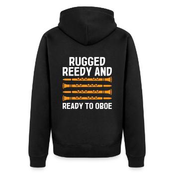 Oboe Player Oboe Basoonist Marching Band Instrumen - Unisex Premium Organic Zip Hoodie - black - Back - Nico (187cm)
