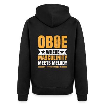 Oboe Player Oboe Basoonist Marching Band Instrumen - Unisex Premium Organic Zip Hoodie - black - Back - Nico (187cm)