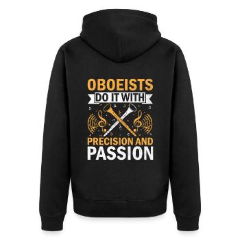 Joueur de hautbois Hautbois Basoonist Marching Band Instrumen - Veste à capuche bio Premium Unisexe - noir - Dos - Nico (187cm)