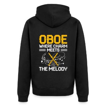 Oboist Oboe Basoonist Marching Band Instrumen - Unisex Premium Bio Zip Hoodie - Schwarz - Hinten - Nico (187cm)