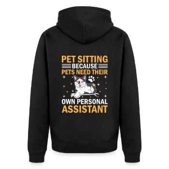 Pet Sitter Pet Sitting Dog and Cat Sitters Dog Wal - Unisex Premium Organic Zip Hoodie - black - Back - Nico (187cm)