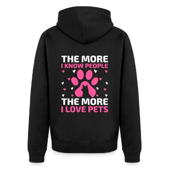 Pet Sitter Pet Sitting Dog and Cat Sitters Dog Wal - Unisex Premium Organic Zip Hoodie - black - Back - Nico (187cm)