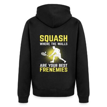 Squash Player Squash Tennis Player Raquetball Spor - Unisex Premium Organic Zip Hoodie - black - Back - Nico (187cm)