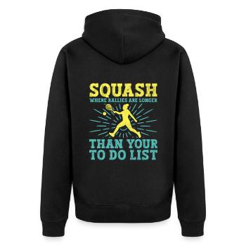 Squash Player Squash Tennis Player Raquetball Spor - Unisex Premium Organic Zip Hoodie - black - Back - Nico (187cm)