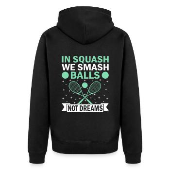 Squash Player Squash Tennis Player Raquetball Spor - Unisex Premium Organic Zip Hoodie - black - Back - Nico (187cm)