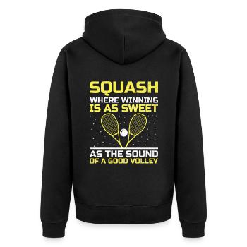 Joueur de squash Joueur de squash Joueur de tennis Raquetball Spor - Veste à capuche bio Premium Unisexe - noir - Dos - Nico (187cm)