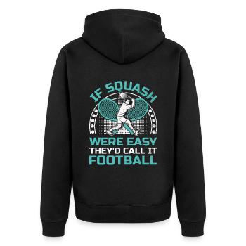 Joueur de squash Joueur de squash Joueur de tennis Raquetball Spor - Veste à capuche bio Premium Unisexe - noir - Dos - Nico (187cm)