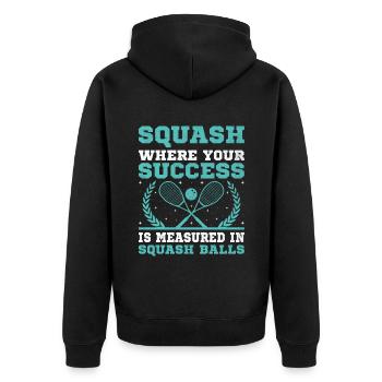 Joueur de squash Joueur de squash Joueur de tennis Raquetball Spor - Veste à capuche bio Premium Unisexe - noir - Dos - Nico (187cm)