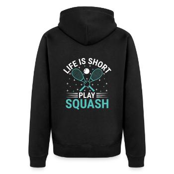 Squash Player Squash Tennis Player Raquetball Spor - Unisex Premium Organic Zip Hoodie - black - Back - Nico (187cm)