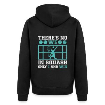 Squashspieler Squash-Tennisspieler Raquetball-Spor - Unisex Premium Bio Zip Hoodie - Schwarz - Hinten - Nico (187cm)