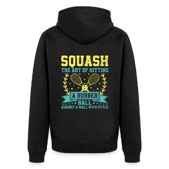 Squash Player Squash Tennis Player Raquetball Spor - Unisex Premium Organic Zip Hoodie - black - Back - Nico (187cm)