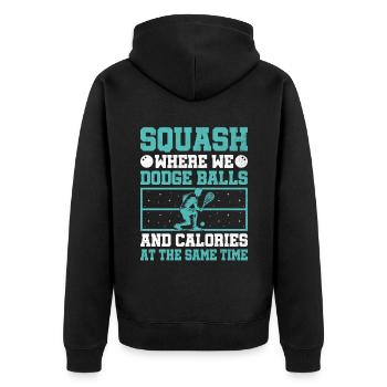 Squashspieler Squash-Tennisspieler Raquetball-Spor - Unisex Premium Bio Zip Hoodie - Schwarz - Hinten - Nico (187cm)