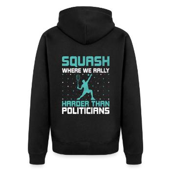 Joueur de squash Joueur de squash Joueur de tennis Raquetball Spor - Veste à capuche bio Premium Unisexe - noir - Dos - Nico (187cm)