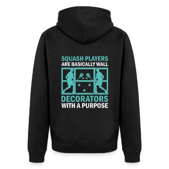 Joueur de squash Joueur de squash Joueur de tennis Raquetball Spor - Veste à capuche bio Premium Unisexe - noir - Dos - Nico (187cm)