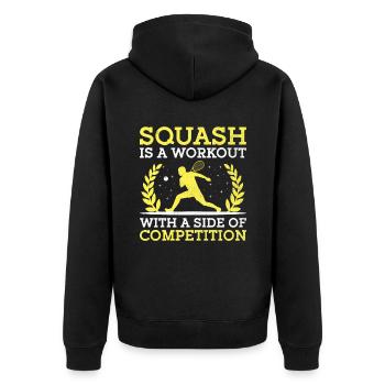 Joueur de squash Joueur de squash Joueur de tennis Raquetball Spor - Veste à capuche bio Premium Unisexe - noir - Dos - Nico (187cm)