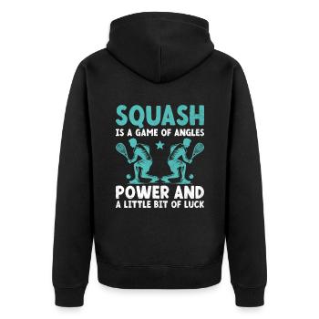 Joueur de squash Joueur de squash Joueur de tennis Raquetball Spor - Veste à capuche bio Premium Unisexe - noir - Dos - Nico (187cm)