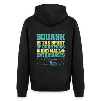 Joueur de squash Joueur de squash Joueur de tennis Raquetball Spor - Veste à capuche bio Premium Unisexe - noir - Dos - Nico (187cm)