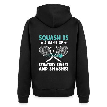 Joueur de squash Joueur de squash Joueur de tennis Raquetball Spor - Veste à capuche bio Premium Unisexe - noir - Dos - Nico (187cm)