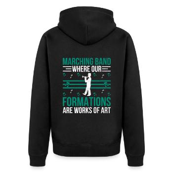 Blaskapelle Sprüche Lustige Marschinstrumente - Unisex Premium Bio Zip Hoodie - Schwarz - Hinten - Nico (187cm)