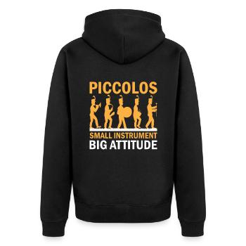Blaskapelle Sprüche Lustige Marschinstrumente - Unisex Premium Bio Zip Hoodie - Schwarz - Hinten - Nico (187cm)