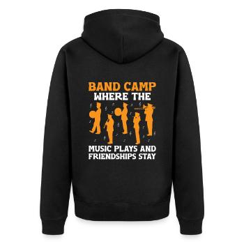 Blaskapelle Sprüche Lustige Marschinstrumente - Unisex Premium Bio Zip Hoodie - Schwarz - Hinten - Nico (187cm)