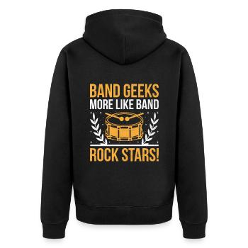Drum Corps Marching Band Drum Corp Music Percussio - Unisex Premium Organic Zip Hoodie - black - Back - Nico (187cm)