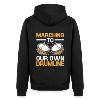 Drum Corps Marching Band Drum Corp Music Percussio - Unisex Premium Organic Zip Hoodie - black - Back - Nico (187cm)