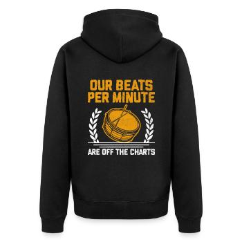 Drum Corps Marching Band Drum Corp Music Percussio - Unisex Premium Organic Zip Hoodie - black - Back - Nico (187cm)