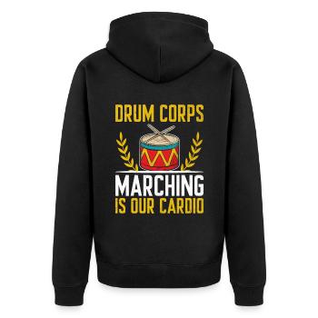 Drum Corps Marching Band Drum Corp Music Percussio - Unisex Premium Bio Zip Hoodie - Schwarz - Hinten - Nico (187cm)