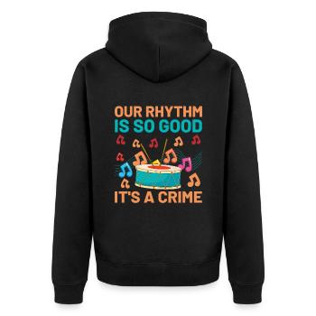 Drum Corps Marching Band Drum Corp Music Percussio - Unisex Premium Bio Zip Hoodie - Schwarz - Hinten - Nico (187cm)