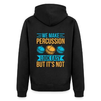 Drum Corps Marching Band Drum Corp Music Percussio - Unisex Premium Bio Zip Hoodie - Schwarz - Hinten - Nico (187cm)