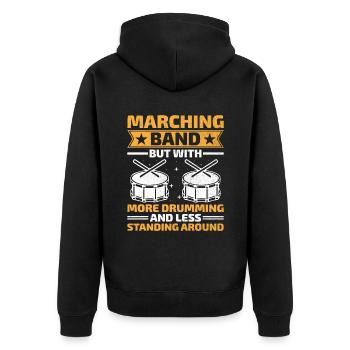 Drum Corps Marching Band Drum Corp Music Percussio - Unisex Premium Bio Zip Hoodie - Schwarz - Hinten - Nico (187cm)